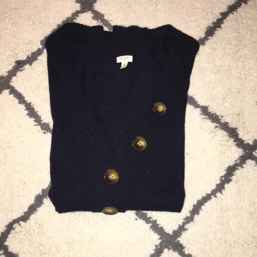 JCrew V neck button sweater