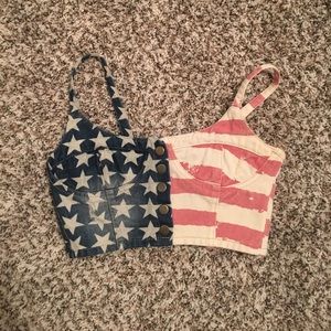 American flag Crop Top