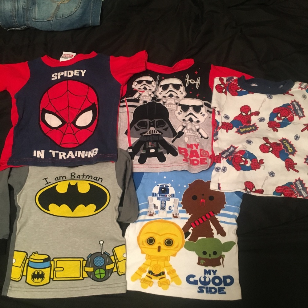 Toddler boys long and short sleeve pj shirts