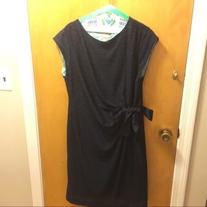 Dress Barn navy dress with light blue under sz 16