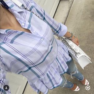 Plaid peplum top