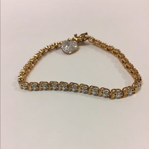 Gold and 'Diamond' Tennis Bracelet