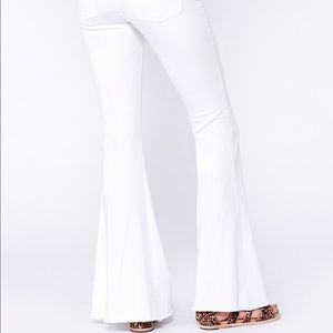 FP White super flare jeans