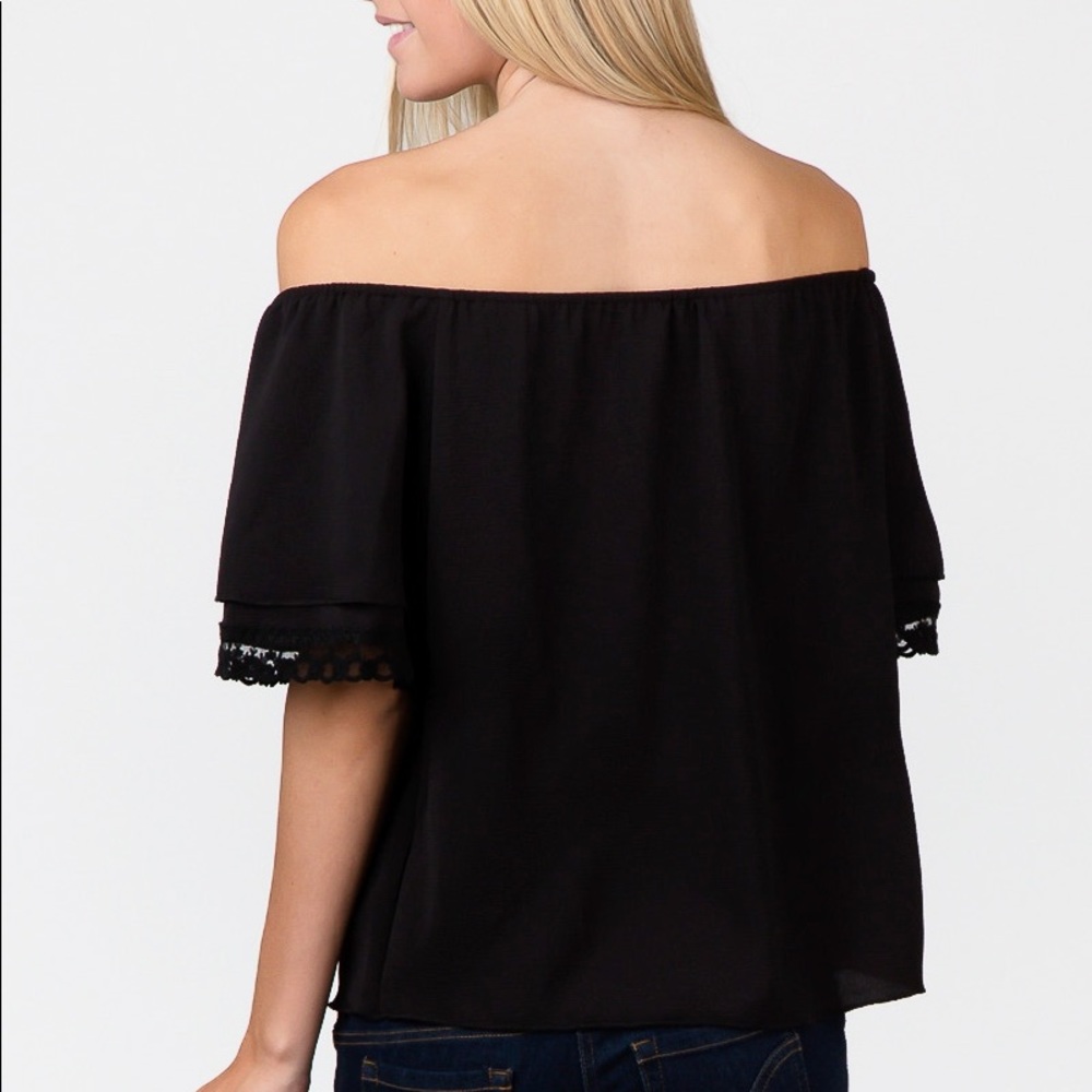 Black off the shoulder top - Picture 3 of 4