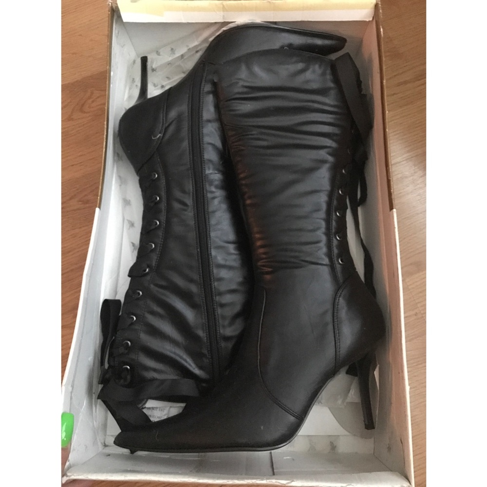 Leather Lace Up Boot Heels