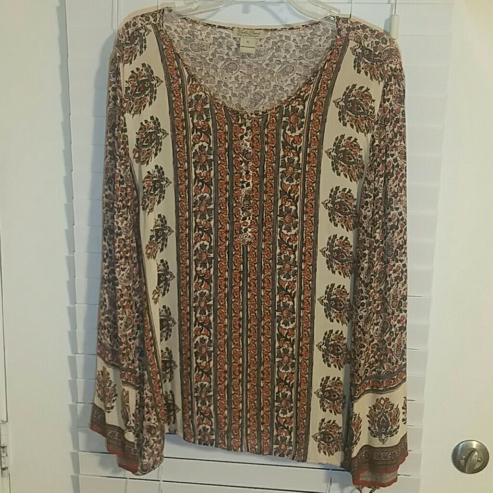 LUCKY BRAND Boho Style Peasant Blouse