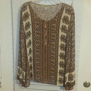 LUCKY BRAND Boho Style Peasant Blouse