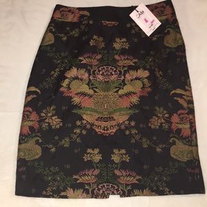 Black jacquard fabric skirt