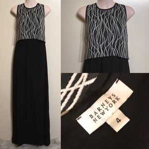 Barneys New York Black & White Maxi Dress Sz 4