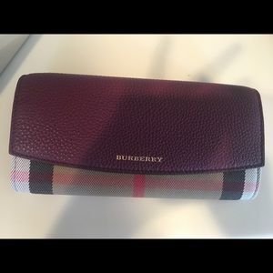 Burberry Burgundy Classic Check Wallet