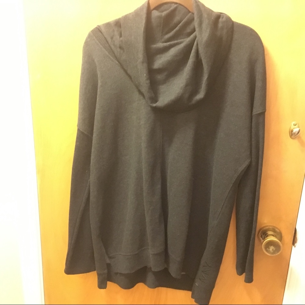 Charcoal cowl neck tunic sz L