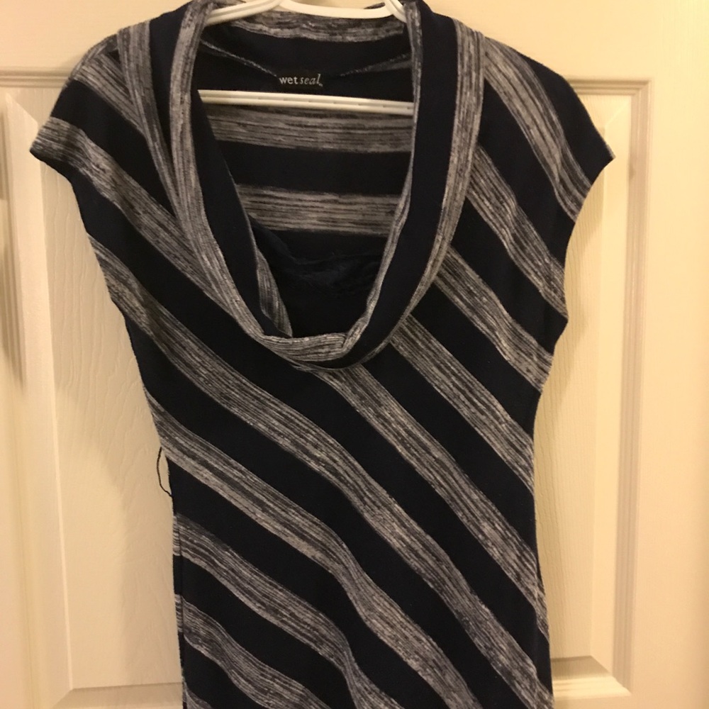 Women's casual blue striped top