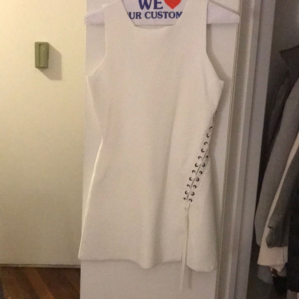 Alexander Wang white side lace tunic