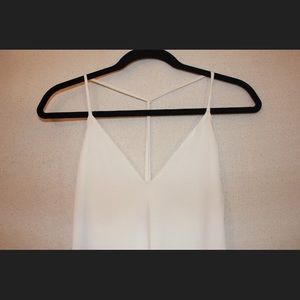 White V-cut string tank top