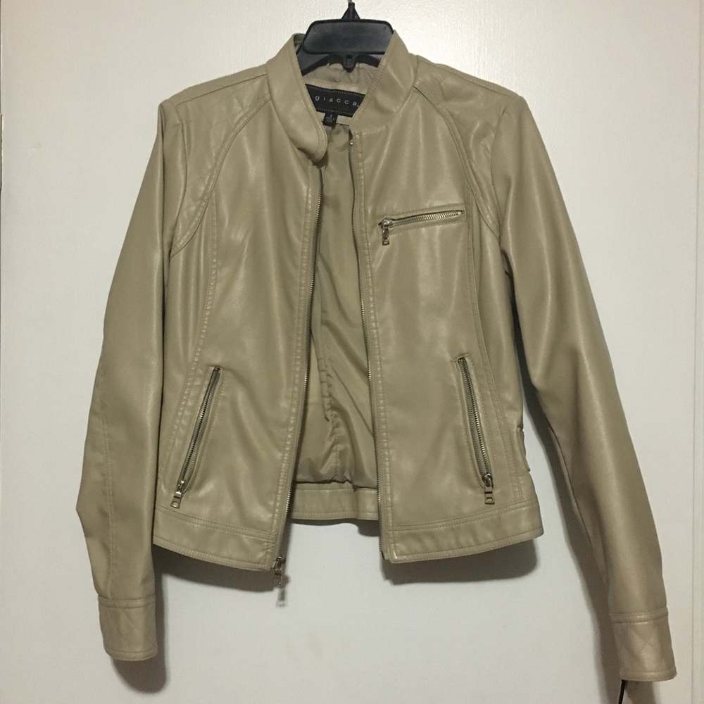 Beige “leather” Jacket - Picture 3 of 4