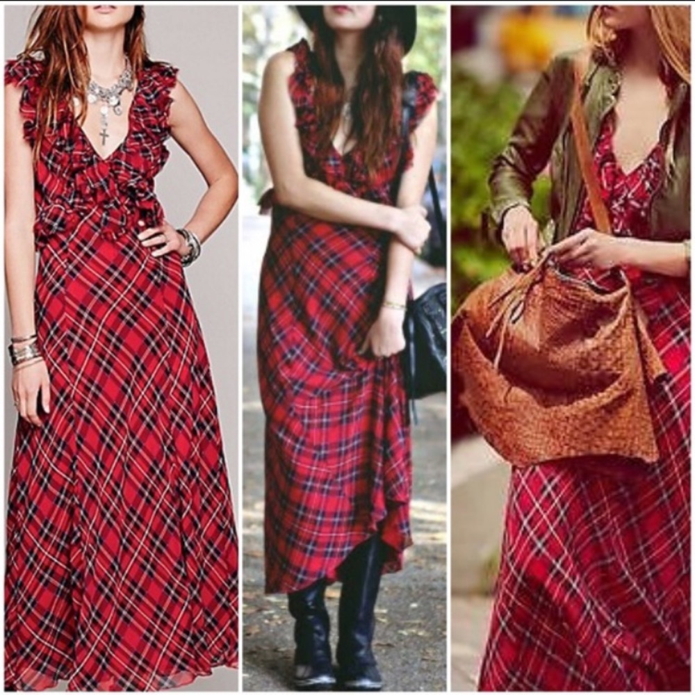 Plaid Free People Maxi