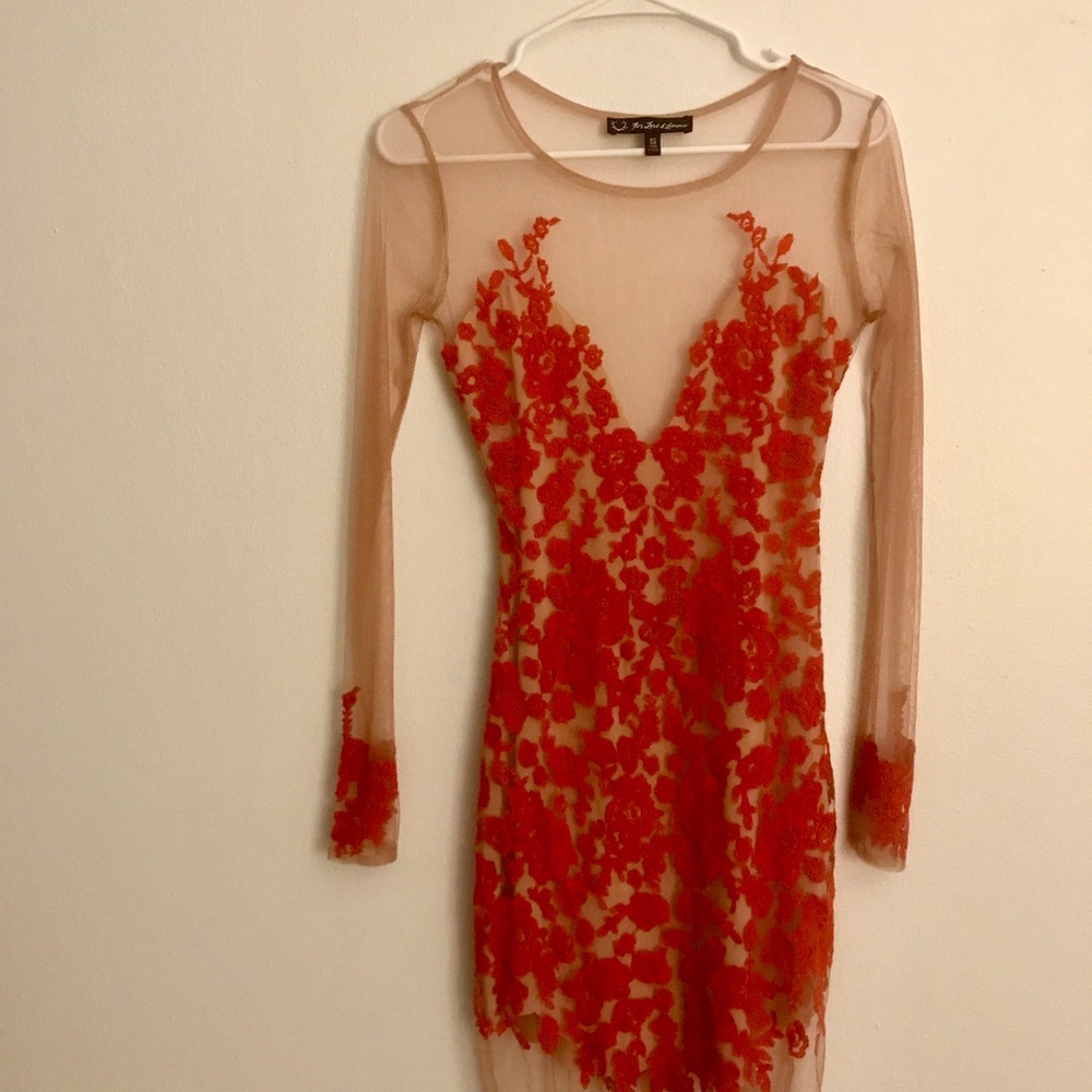 For love and lemons red lace dress