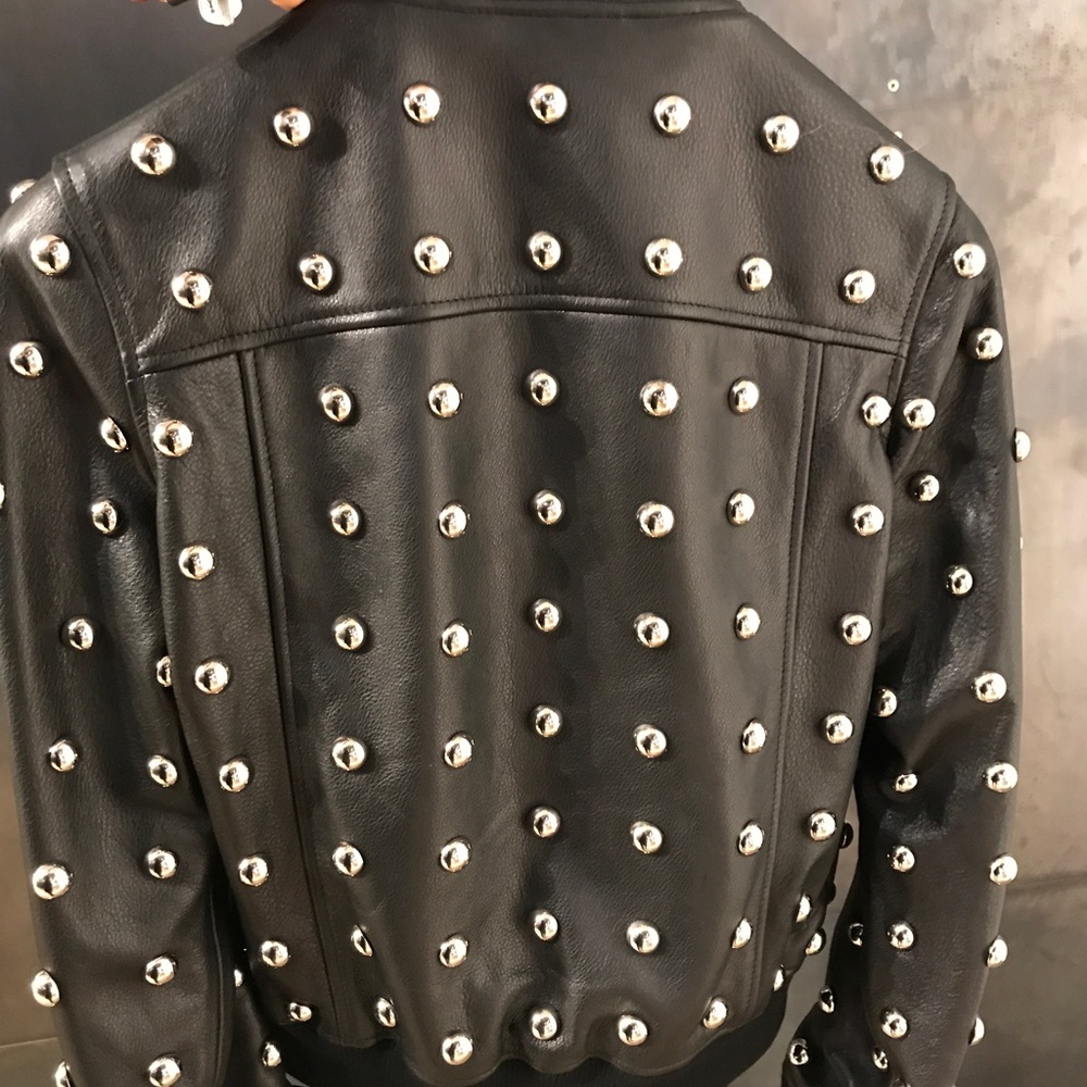 Bomber inspired leather jacket