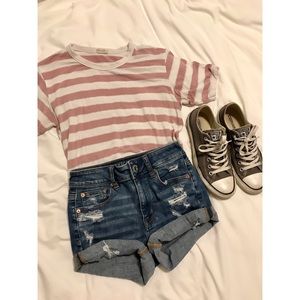 Pink/White Stripped Tee (John Galt-Pacsun)