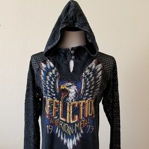 BRAND NWT Lace Sleeves Hoodie