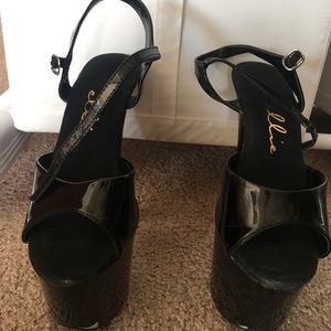 Black platform heels