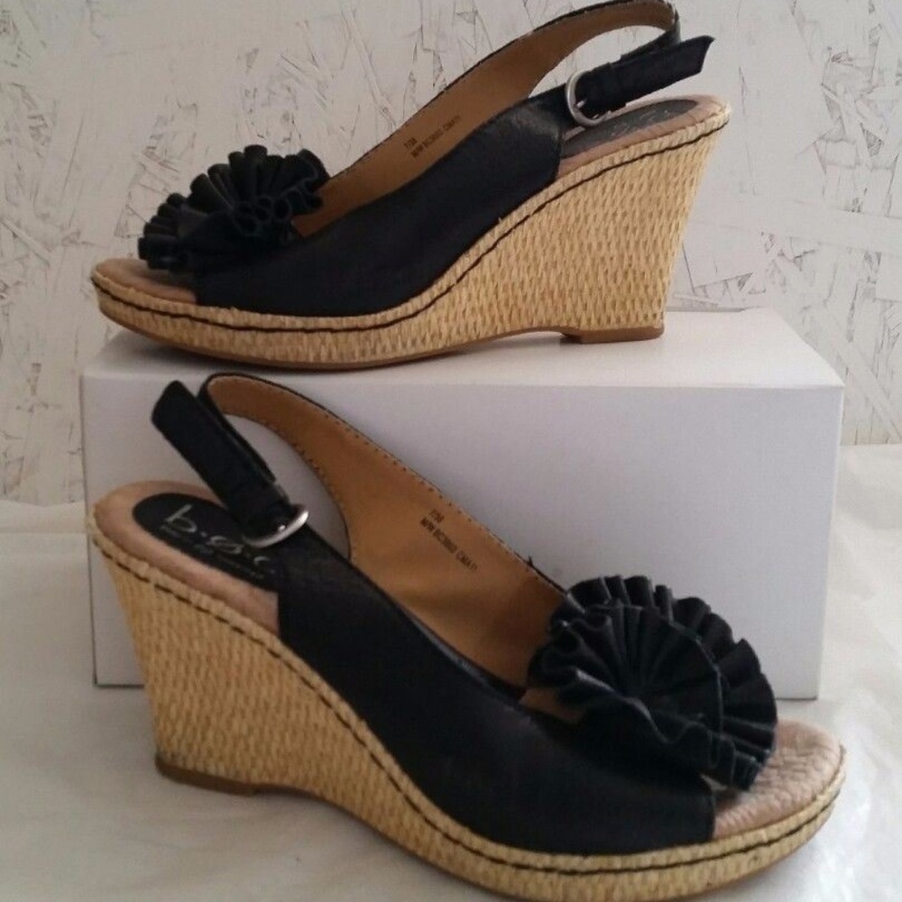 VGUC BOC BORN CONCEPT BLACK WEDGE HEELS