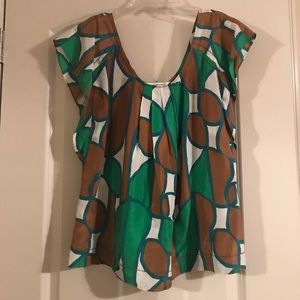 DVF silk printed top, size 6