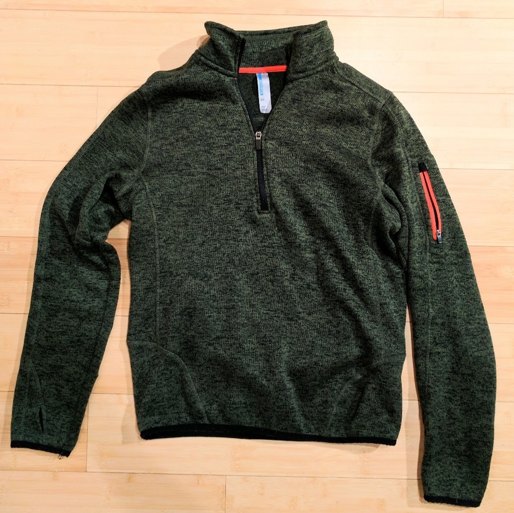 Mondetta Green Midweight Quarter Zip Sweater