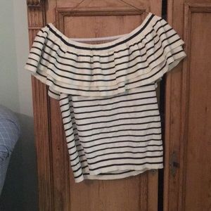 J. Crew stripped off-the-shoulder top