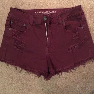 Burgundy American Eagle shorts