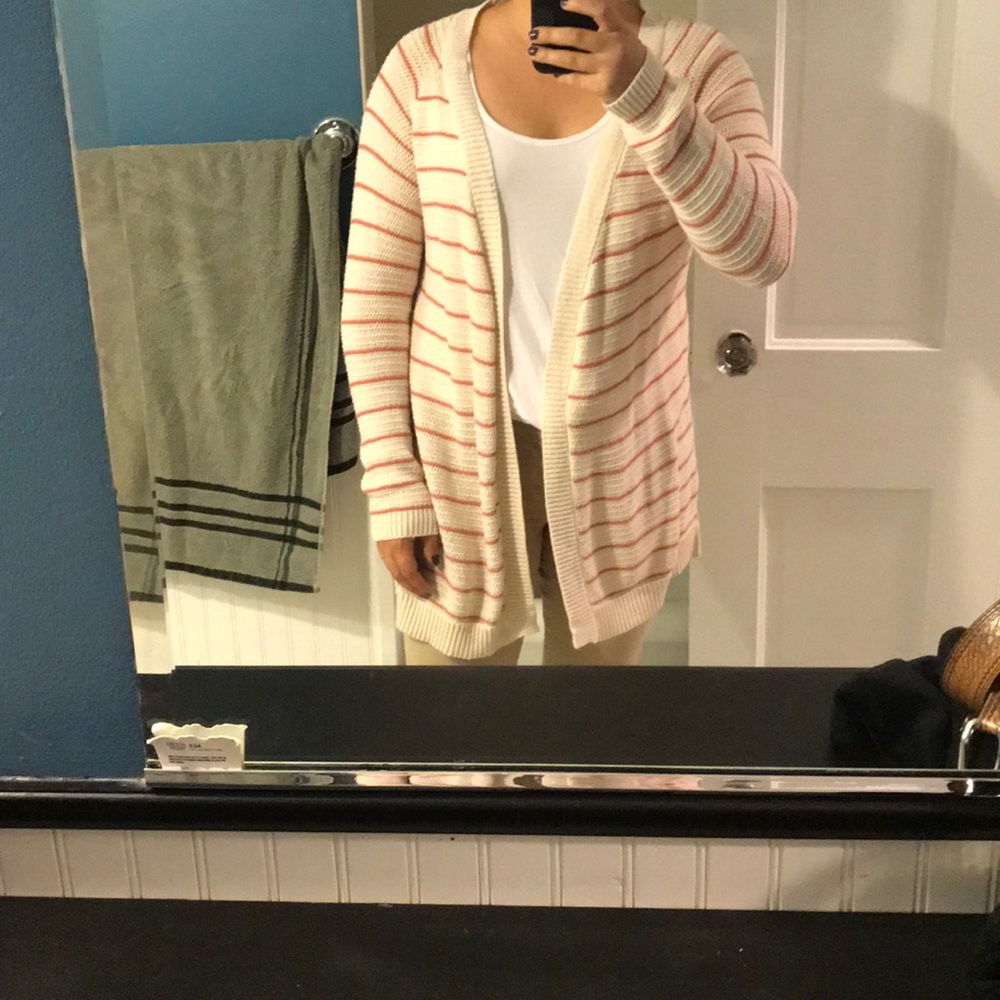 Pink rose sweater cardigan