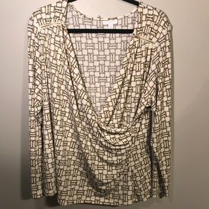 White & Gold Charter Club Top - Size 2x 22/24