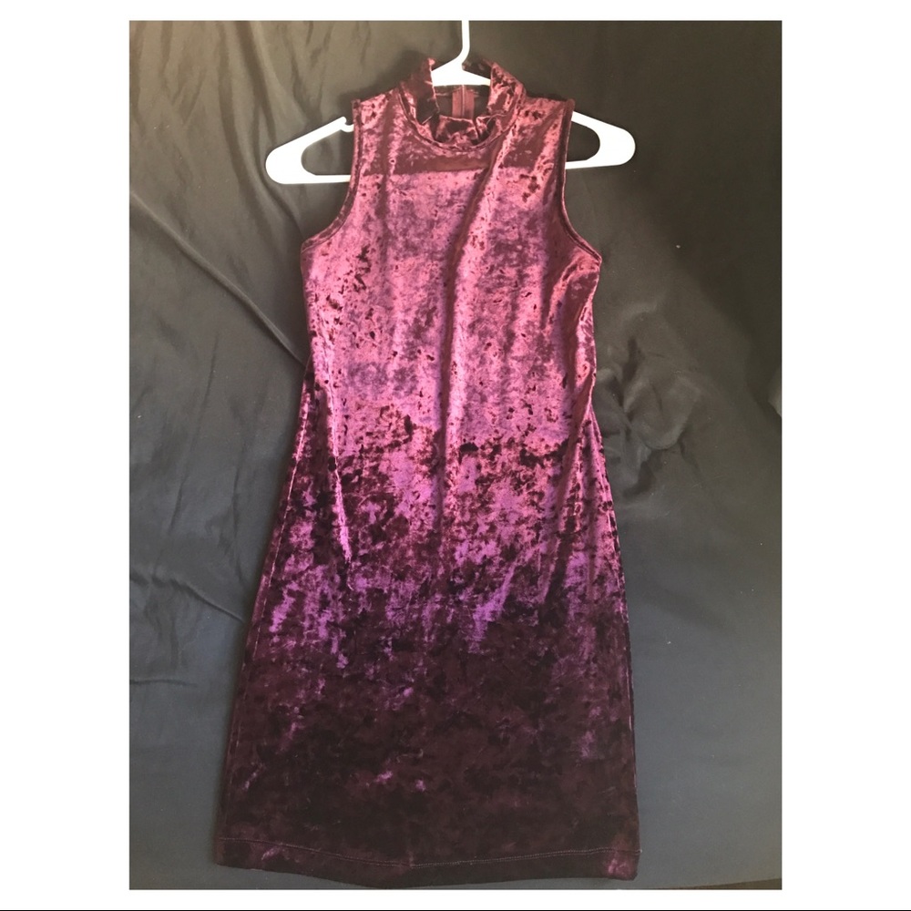 Burgundy velvet fit dress