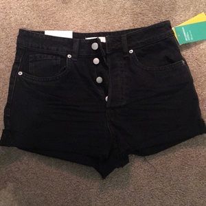 H&M black denim shorts
