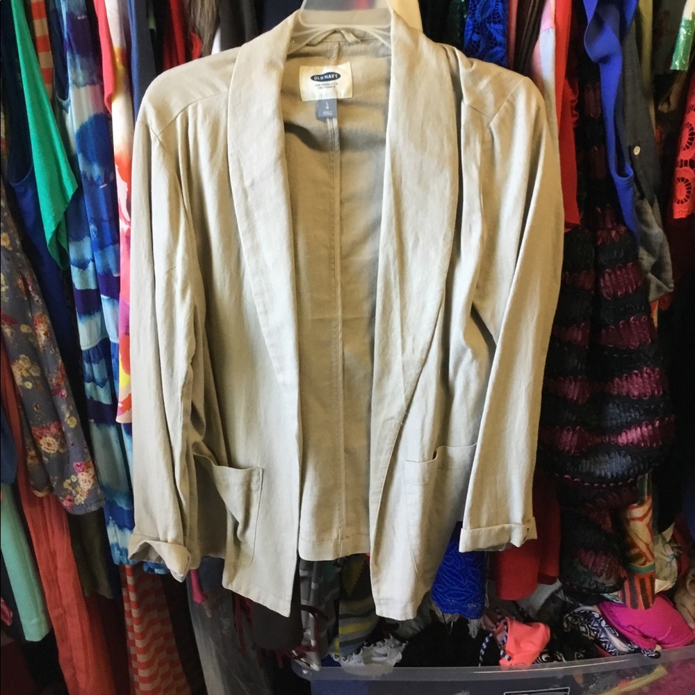Khaki linen blazer