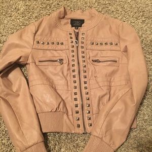 Tan leather jacket size small