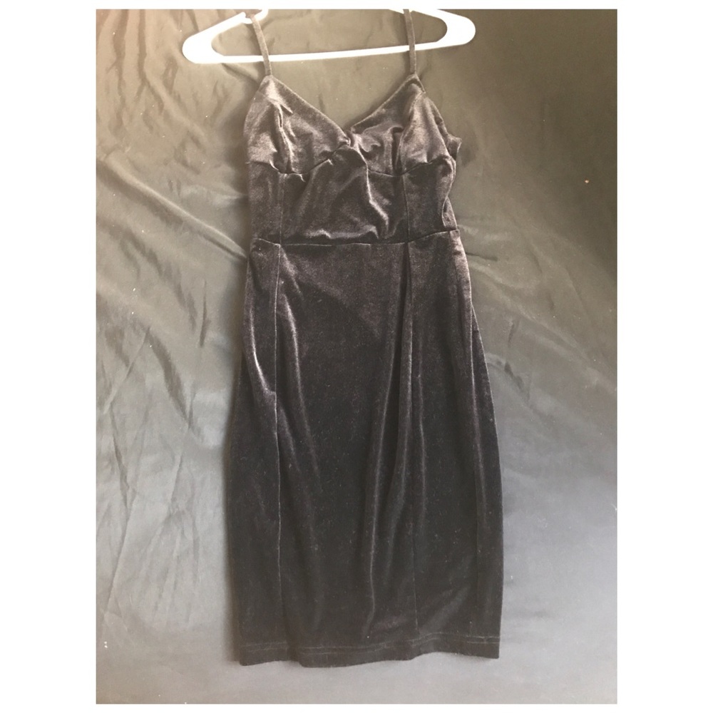 Black velvet fit dress