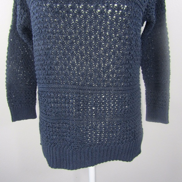Ann Taylor Loft  Blue See-Through Sweater Size S - Picture 3 of 8