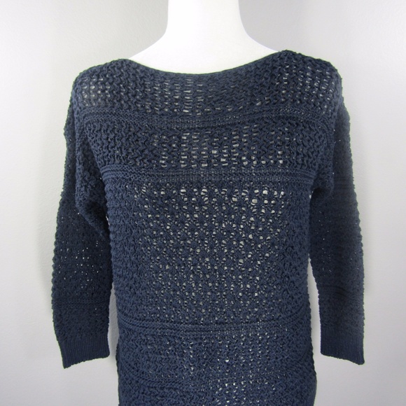 Ann Taylor Loft  Blue See-Through Sweater Size S - Picture 2 of 8