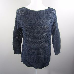 Ann Taylor Loft  Blue See-Through Sweater Size S