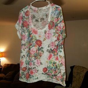 floral print shirt size large