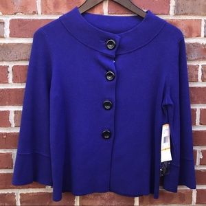 NWT Anne Klein Royal Purple Swing Sweater S NWT Anne Klein Royal Purple Swing Sweater S