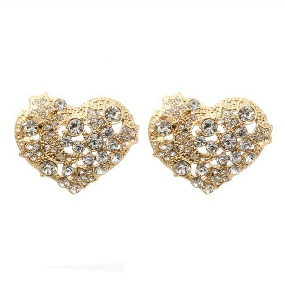 Gold Heart Studs