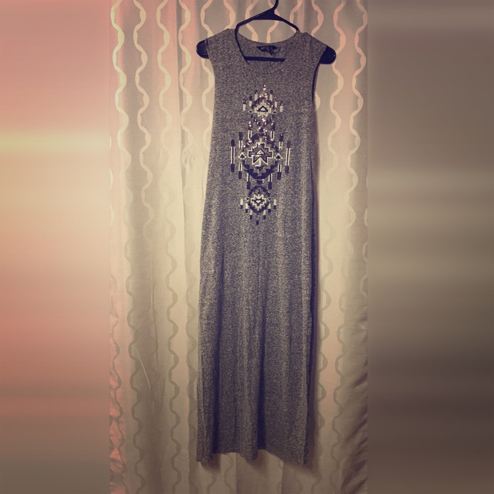 Long Express Aztec Sequined Dress