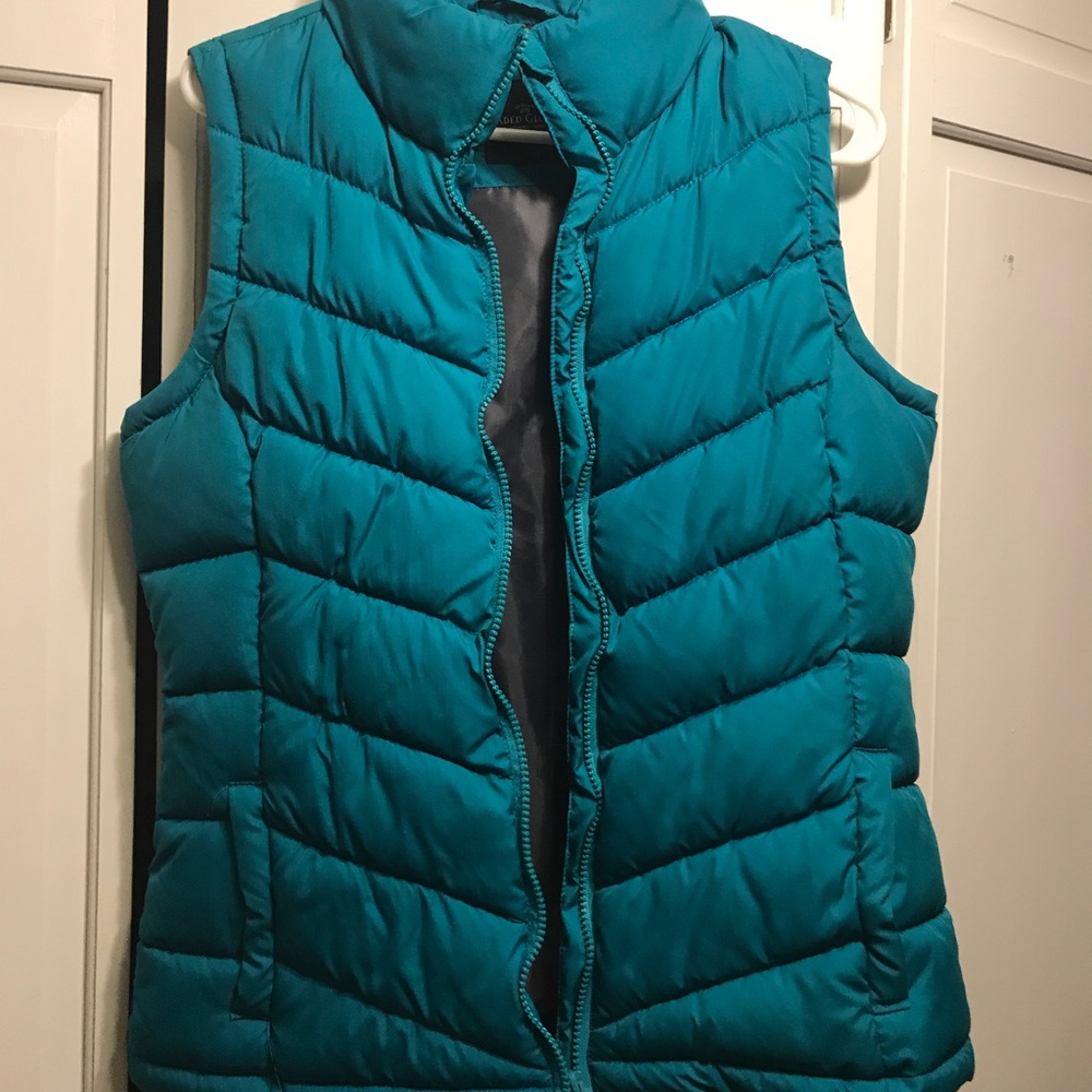 Teal color puffer jacket