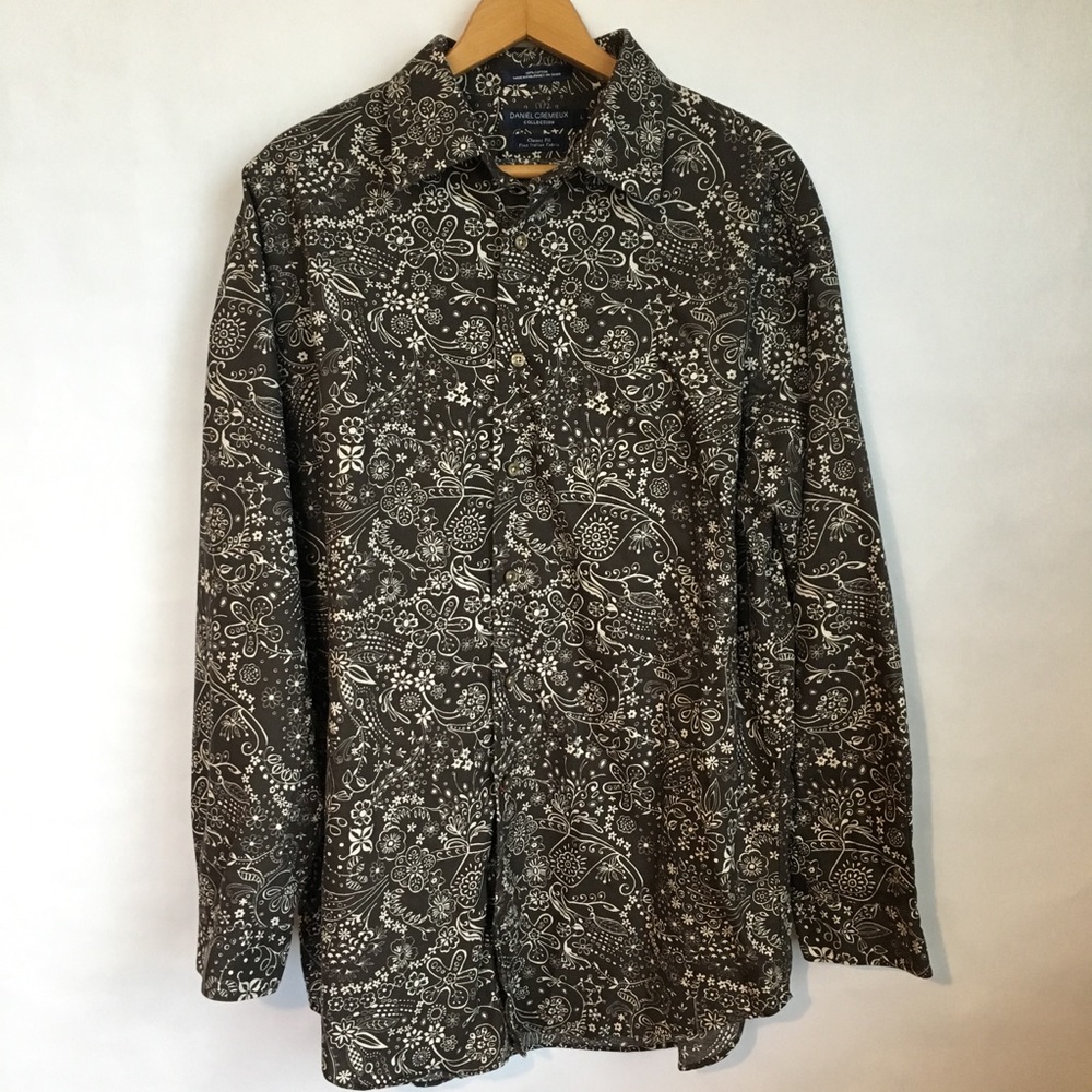 Daniel Cremieux Brown Floral Button Down