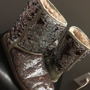 Short sequin ugg boots