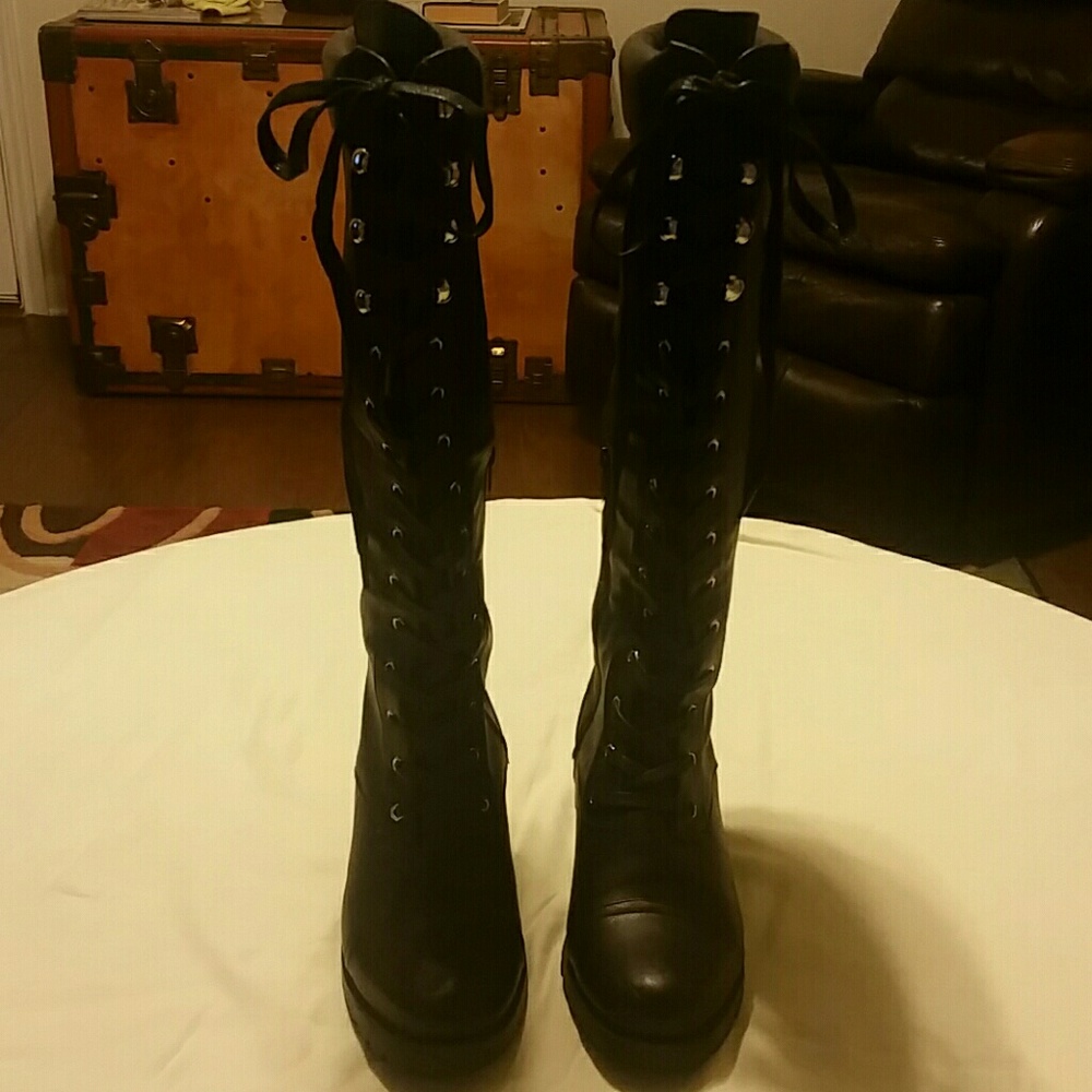 Black Lace Up Boots