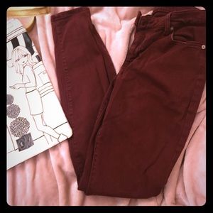 Burgundy gap jean legging