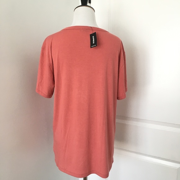 SOLD. NWT Express Lace Up Choker Tee - Picture 2 of 3
